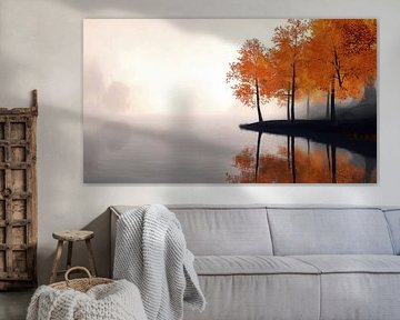 Herbstliche Reflexionen am See von Frank Heinz