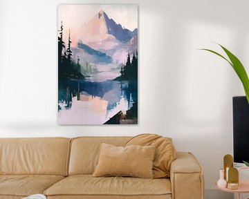 Mountain lake landscape by Poster Art Shop