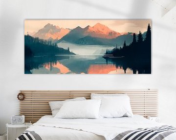 Paysage de lac de montagne sur Poster Art Shop