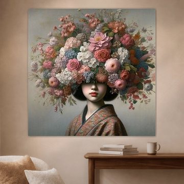 Vintage Floral Geisha van J.O. Han