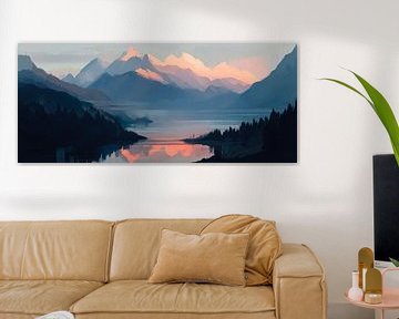Paysage de lac de montagne sur Poster Art Shop
