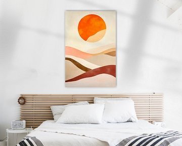 Landschap bij zonsondergang van Poster Art Shop
