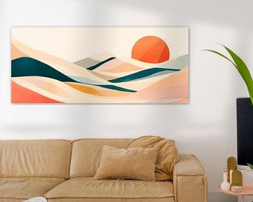 Woestijnlandschap zonsondergang van Poster Art Shop