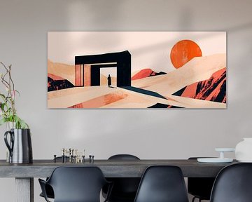 Woestijnlandschap zonsondergang van Poster Art Shop