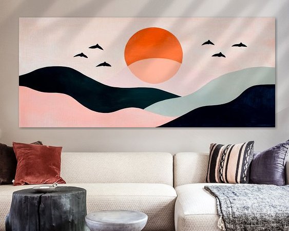 Voorbeeld van het werk in een kamer