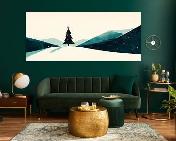 Kerstboom winter van Poster Art Shop