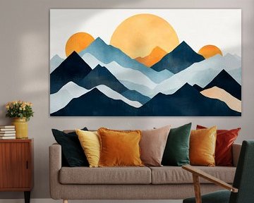 Paysage de montagne, coucher de soleil sur Poster Art Shop