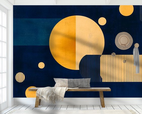 Voorbeeld van het werk in een kamer