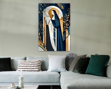 Eule und Frau von Poster Art Shop