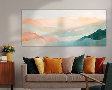 Mountain landscape watercolour by Poster Art Shop