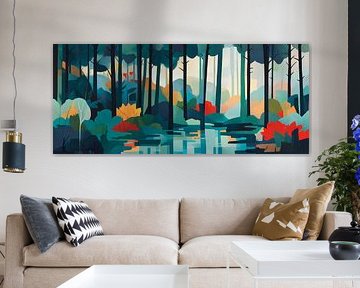 Réflexion sur la forêt enchantée sur Poster Art Shop