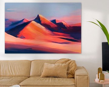 Berglandschap zonsondergang van Poster Art Shop