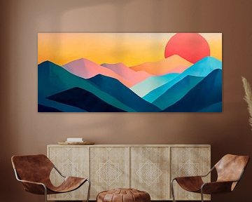 Berglandschap zonsondergang van Poster Art Shop
