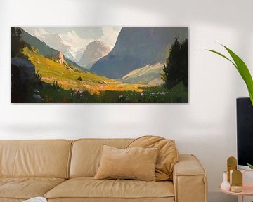 Vallée de montagne Paysage sur Poster Art Shop