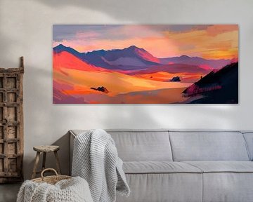 Mountain landscape sunset by Poster Art Shop