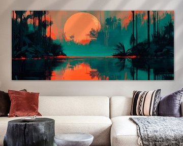 Coucher de soleil paysage sur Poster Art Shop