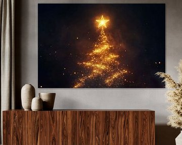 Glinsterende kerstboom van Poster Art Shop