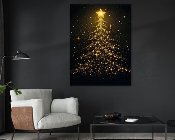 Kerstboom glamour van Poster Art Shop