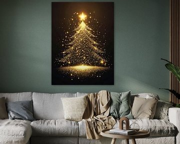 Glinsterende kerstboom van Poster Art Shop