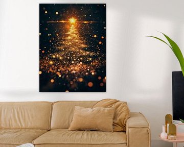 Glinsterende kerstboom van Poster Art Shop