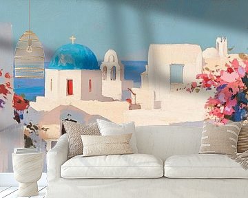 Greek island architecture by Poster Art Shop