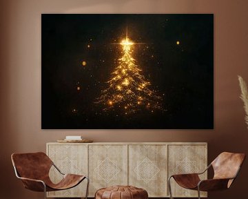 Glimmende kerstboom van Poster Art Shop