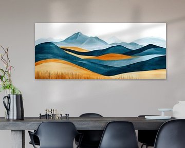 Heuvelachtig landschap natuur van Poster Art Shop