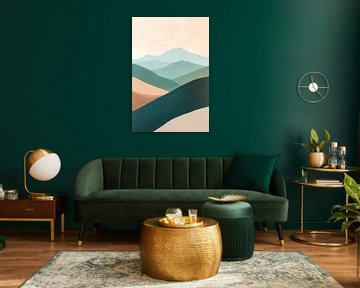 Heuvelachtig landschap abstract van Poster Art Shop