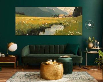 Paysage avec rivière sur Poster Art Shop
