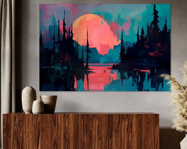 Voorbeeld van het werk in een kamer