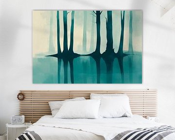 Wolkenwoud reflectie van Poster Art Shop