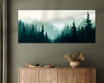 Forêt de brouillard paysage sur Poster Art Shop