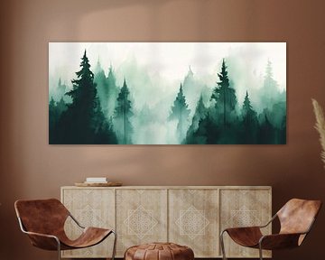 Sfeer van nevelwoud van Poster Art Shop