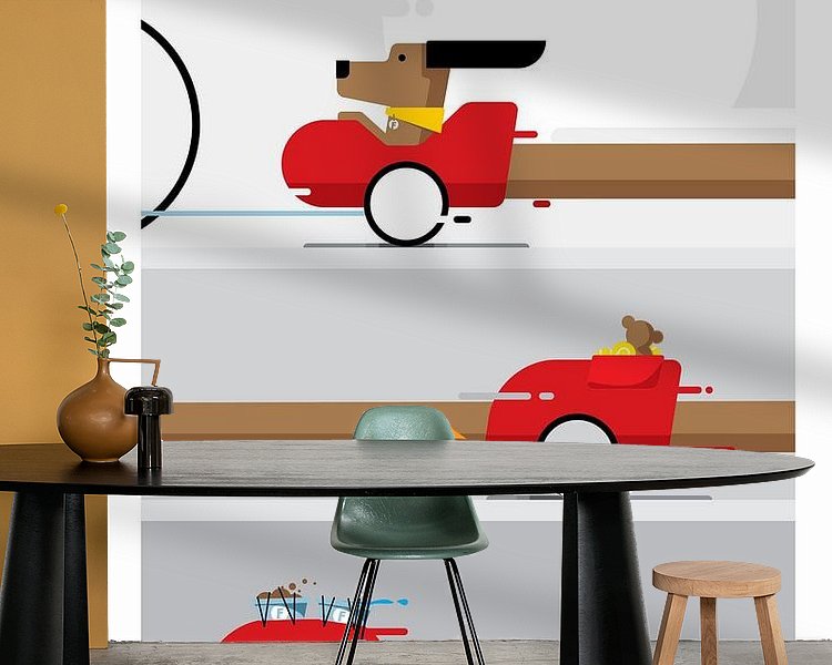 Voorbeeld van het werk in een kamer