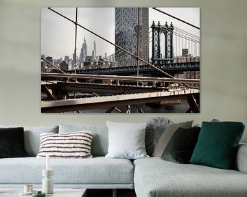 New York vanaf de Brooklyn Bridge van Mike Peek