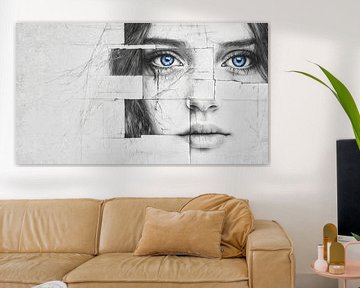 Gefragmenteerd portret van een huilende vrouw van Frank Heinz