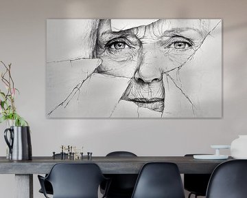 Gefragmenteerd portret van een oudere vrouw van Frank Heinz