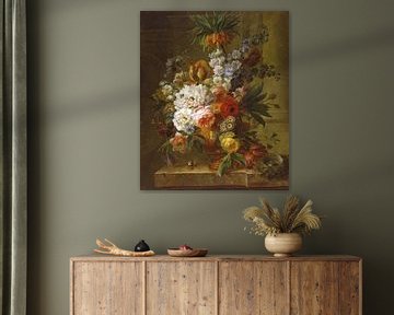 Bloemstilleven met een vogelnest, Willem van Leen
