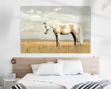 Paard in minimalistisch landschap van Imperial Art House