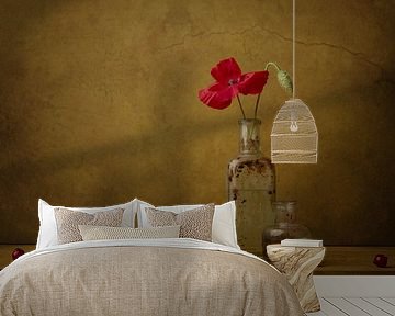 Poppy with red berries by Carolien van Schie