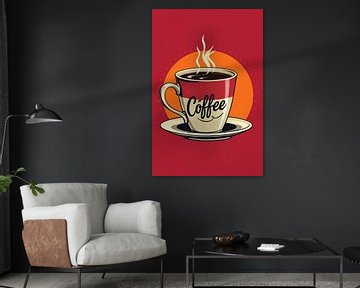 Koffie met de opkomende zon van Wandbilder-Shop