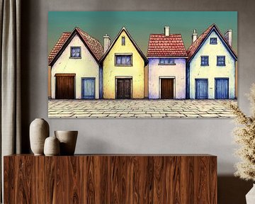 Häuser an Kopfsteinpflasterstraße