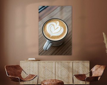 Een kopje cappuccino van Wandbilder-Shop