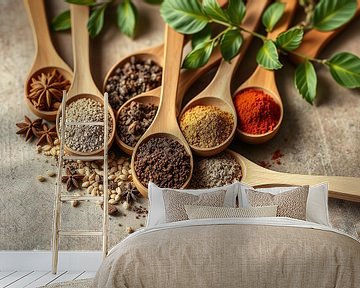Wooden spice spoon by Wandbilder-Shop