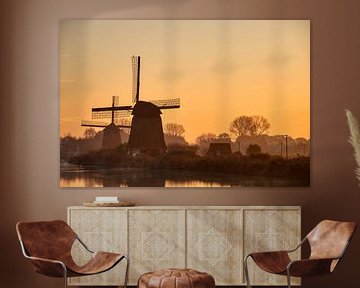 Molens in Alkmaar tijdens gouden uurtje van peterheinspictures