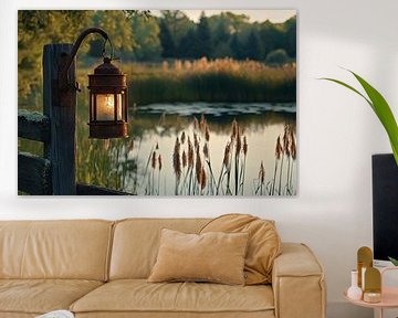 Oude lantaarn bij zonsondergang van Imperial Art House