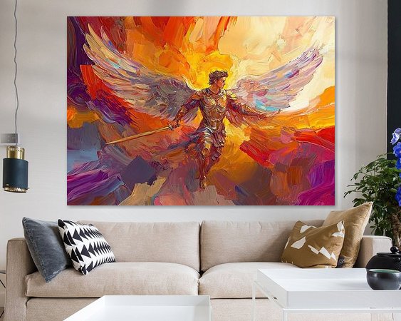 Voorbeeld van het werk in een kamer