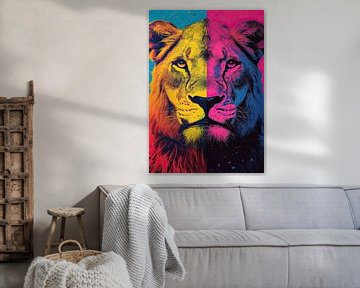 Lion "In the eyes of the king: The majestic lion"