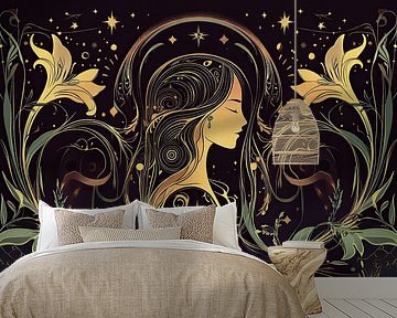 Het sterrenbeeld Maagd "Maagd in de pracht van de sterren: een kosmisch wonder"