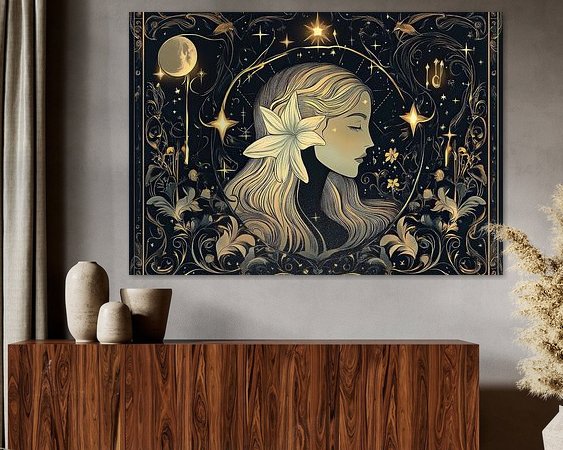 Voorbeeld van het werk in een kamer